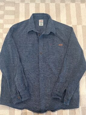 Dickies Thick Cotton Flannel Men's Dark Blue Button Up 2XL